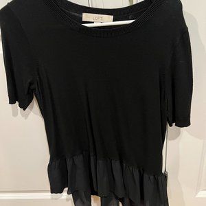 LOFT black top with flowy bottom